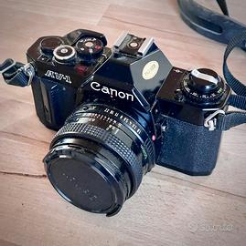 Canon AV-1 1988 + 50mm f1.8 + flash + manuali