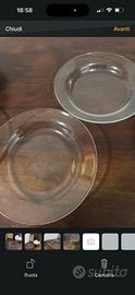 Set piatti fondi in vetro trasparente Diam 22cm