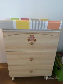Fasciatoio in legno con cassetti – Orsetto – 50