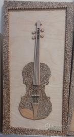 Quadro Artigianale in Legno - Violino