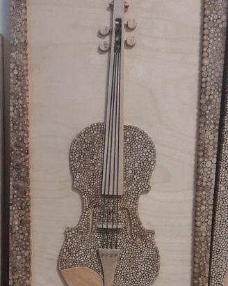 Quadro Artigianale in Legno - Violino
