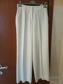 pantaloni bianchi velluto a costine donna M