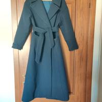 Cappotto donna blu lana lungo