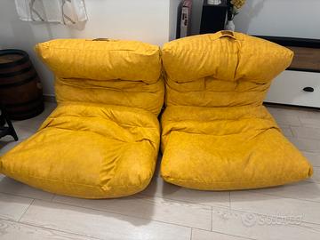 Pouf similpelle gialli Aiire