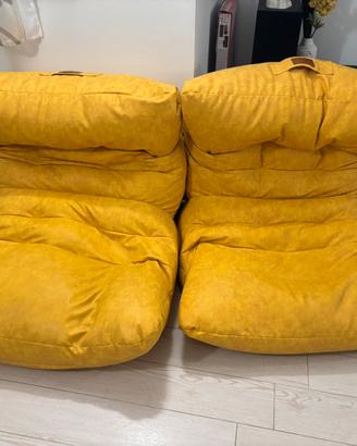 Pouf similpelle gialli Aiire