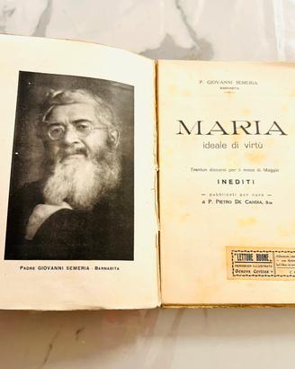 Libro raro 1934 - Maria Ideale di Virtu’ -Semeria