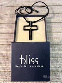 Collana croce con brillante