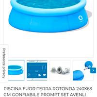 piscina  autoportante bordo gonfiabile 240x63