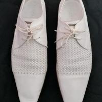 Sneakers John Richmond in pelle bianca intrecciata