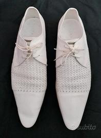 Sneakers John Richmond in pelle bianca intrecciata