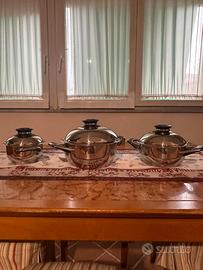 AMC tris pentole gourmet nuove con scatole