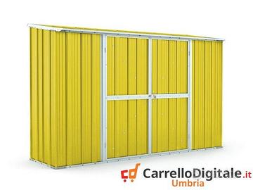 Casetta in lamiera per esterno 307x100cm giallo