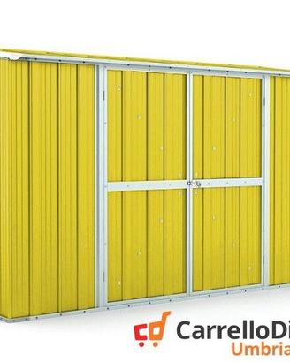 Casetta in lamiera per esterno 307x100cm giallo