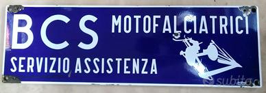 BCS TARGA TABELLA INSEGNA SMALT0 1950 AGRICOLA ORI