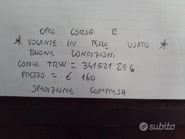 Volante in pelle opel corsa e
