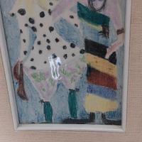 QUADRO SU PIASTRELLA IN CRETA FATTA A MANO E DIPIN