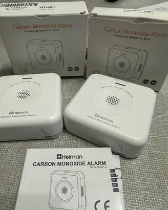 2 Rilevatori Monossido Carbonio Heiman Allarme CO