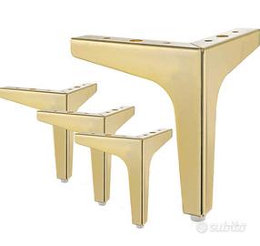 8 Piedini per mobili in metallo color oro