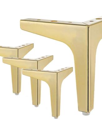 8 Piedini per mobili in metallo color oro