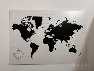 Mappa del Mondo  Minimal da parete