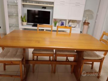 tavolo. fratino in noce Tanganica .180 cm più 2 pr