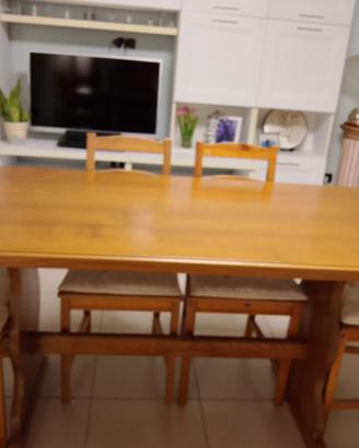 tavolo. fratino in noce Tanganica .180 cm più 2 pr