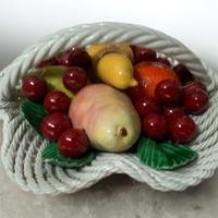Centrotavola Cestino Frutta Ceramica Vintage