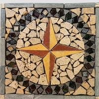 Rosone marmo e travertino 33 x 33 cm