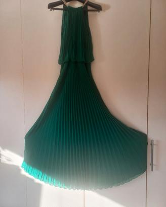 vestito lungo elegante  verde  Luisa spagnoli
