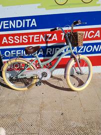 Bici bambina vintage misura 20 con cestino vimini.