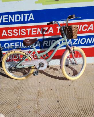 Bici bambina vintage misura 20 con cestino vimini.