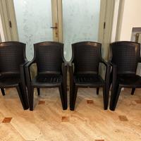 4 sedie da giardino con braccioli + tavolo