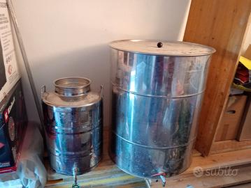 2 bidoni acciaio inox 