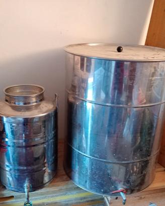2 bidoni acciaio inox 