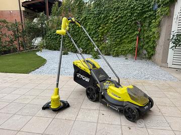 Ryobi 18V rasaerba 33cm + tagliabordi batteria