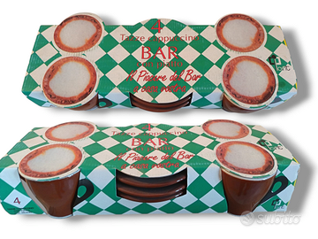 4 Tazze Cappuccino BAR con Piattino