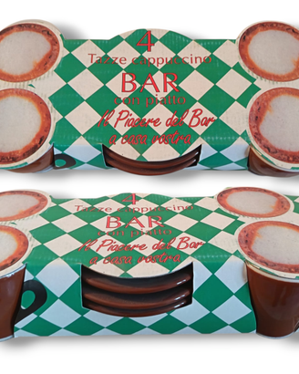 4 Tazze Cappuccino BAR con Piattino