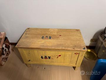 Cassapanca porta giochi in legno