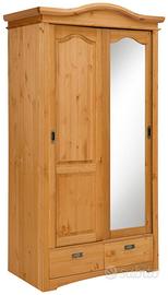 armadio in pino massiccio 2 ante scorrevoli