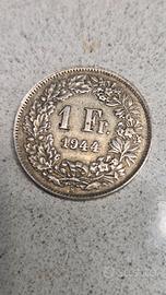 moneta 1 Fr. 1944 Svizzera 