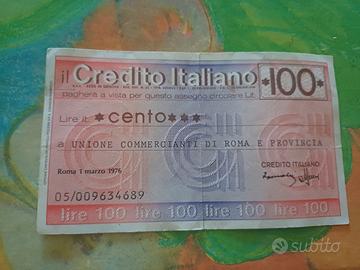 Mini assegno Credito Italiano 1976