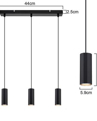 Lampada a sospensione in metallo nero diametro 44