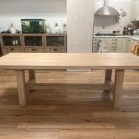 🪵 Tavolo in legno massello – 240 x 90 x 75 cm