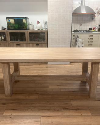 🪵 Tavolo in legno massello – 240 x 90 x 75 cm