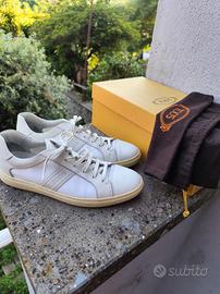 Tod’s uomo – sneakers bianche in pelle/tela