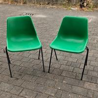 2 sedie plastica e ferro Design Castelli 