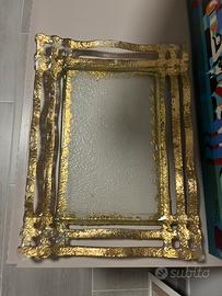 Vassoio Vetro Artistico e Oro | Design Italiano