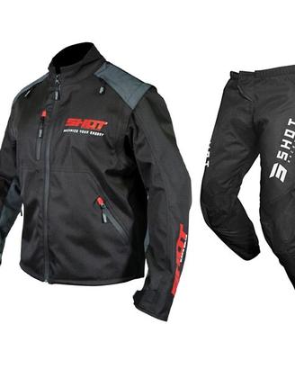 COMPLETO GIACCA PANTALONE MOTO ENDURO SHOT ROSSO