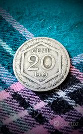 Regno d'Italia, 20 centesimi esagono, 1919