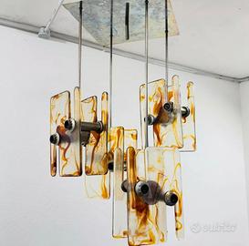 Angelo Brotto Esperia Chandelier 16 Lights 1970